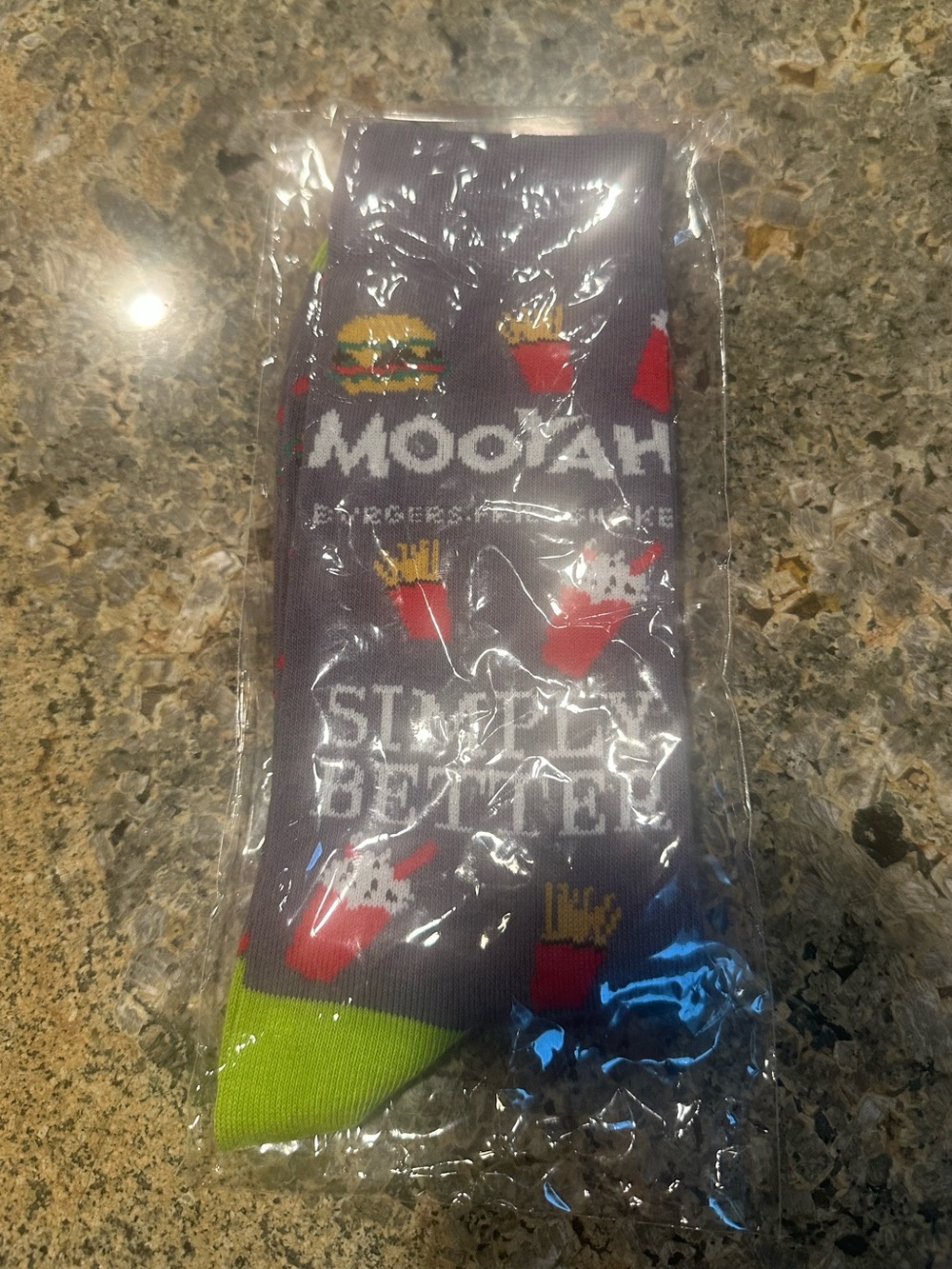 Novelty Burger & Fries Crew Socks Mooyah Burgers Fries Shakes Funny Food Socks